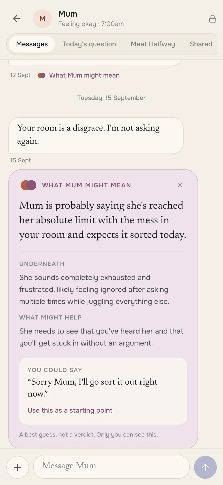 A teen's view: the translator explaining what Mum meant